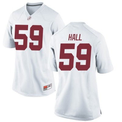 Women's Alabama Crimson Tide #59 Jake Hall White Replica NCAA College Football Jersey 2403RQCR4